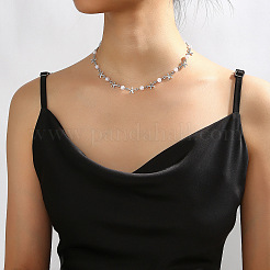 Summer Beach Alloy Starfish & Round Imitation Pearl Link Chain Necklaces for Women&nbsp;FS-WGC37B9-01