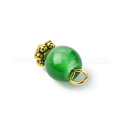 200Pcs Imitation Jade Round Glass Beads Charms&nbsp;FIND-HY0001-25