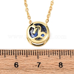 Brass Pave Cubic Zirconia Birth Stone Constellation Pendant Cable Chain Necklaces&nbsp;LS-NJEW-D334-01G-06