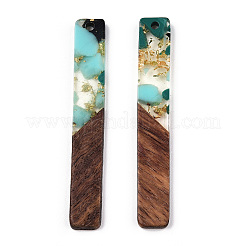 Transparent Resin & Walnut Wood Big Pendants&nbsp;RESI-TAC0017-70-A02