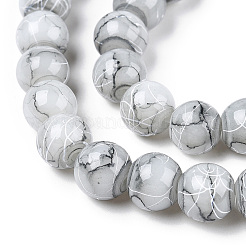 Drawbench Glass Round Beads&nbsp;GLAD-WH0001-01-10