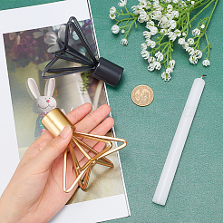 2本2色アイアンキャンドルホルダー  完璧なホームパーティーの装飾  コラム  ミックスカラー  75x85x80mm  1pc /カラー&nbsp;AJEW-GF0002-62