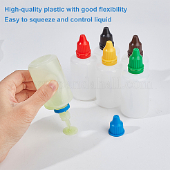 液体用プラスチック空スポイトボトル 6色 6セット  先のとがった口のトップキャップ  ミックスカラー  3.7x9.5cm  容量：50ml（1.69fl.oz）  1セット/色&nbsp;TOOL-BC0002-29