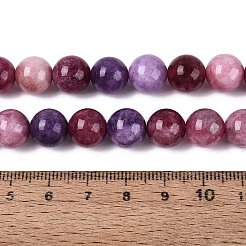 天然石クォーツビーズ連売り  染め  スムーズなラウンド  模造トルマリン  暗紫色  10~10.5mm  穴：1.2~1.4mm  約38~40個/連  14.96~15.35インチ（38~39cm）&nbsp;G-N363-10mm-05