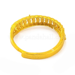女性用真鍮カーブチェーン調節可能リング  鉛フリー＆カドミウムフリー  ゴールドカラー  5mm  内径：18mm&nbsp;RJEW-G318-02A-G