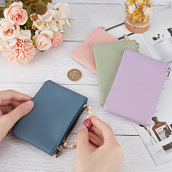 4Pcs 4 Colors Litchi Print PU Leather Zip Pouches&nbsp;ABAG-CP0001-06