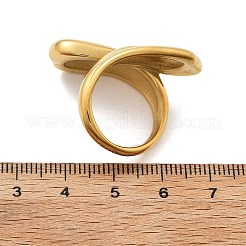 304ステンレススチール指輪  イオンプレーティング（ip）  ゴールドカラー  22.5mm  内径：17mm&nbsp;RJEW-Q012-27G