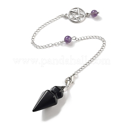 Natural Mixed Stone Pointed Dowsing Pendulums&nbsp;G-K338-12P