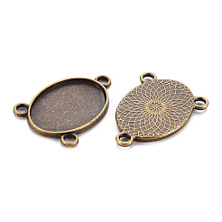 Tibetan Style Alloy Cabochon Connector Settings&nbsp;S-TIBE-Q079-18x25-AB