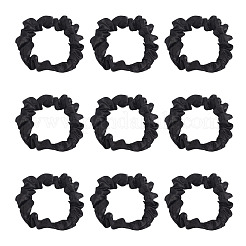 ポリエステル製ヘアアクセサリー10個  サテンの伸縮性のあるヘアタイ  ポニーテールホルダー シュシュ  ミックスカラー  60x14mm  内径：40mm&nbsp;OHAR-TAD0001-03
