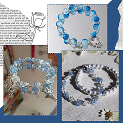 DIY Round Acrylic & Glass Beads Jewelry Making Findings Kits&nbsp;DIY-SP0003-01D