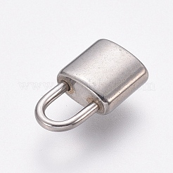 変色しにくい304ステンレススチールペンダント  南京錠  ステンレス鋼色  11x6x3mm  穴：4x2.5mm&nbsp;X-STAS-H416-87P-A