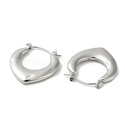 変色しない304ステンレススチール製フープピアス（女性用）  taerdrop  ステンレス鋼色  25x23x3mm&nbsp;EJEW-Z026-20P