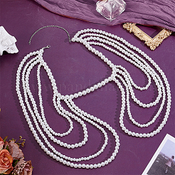 Imitation Pearl Round Beaded Shoulder Body Chains for Women&nbsp;AJEW-WH0816-462P