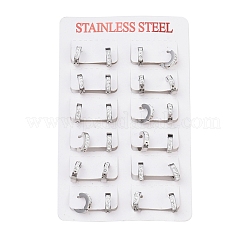 304ステンレススチール製ハギーフープピアス  ポリマークレイラインストーン付き  リング  ステンレス鋼色  10.5x12x3mm  ピン：1mm&nbsp;X-EJEW-O087-14P