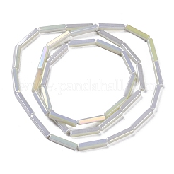 電気メッキガラスビーズセット  長方形  ベージュ  19.5~20x3.5~4x3.5~4mm  穴：1mm  約38個/連  29.13''（74センチメートル）&nbsp;EGLA-Q128-10A
