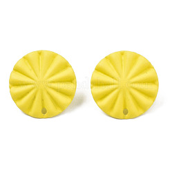 スプレー塗装鉄スタッドピアスパーツ  穴付き  フラットラウンド  きいろ  17mm  穴：1.2mm  ピン：0.7mm&nbsp;IFIN-N008-017D