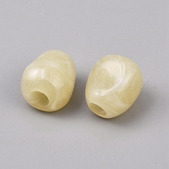 不透明なアクリルビーズ  天然石風  バレル  淡いチソウ  14x12.5x11mm  穴：5mm&nbsp;OACR-WH0051-011F