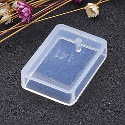 長方形の DIY シリコンペンダント金型  樹脂の鋳造型  ジュエリーは、uv樹脂のdiyツールを作る  エポキシ樹脂ジュエリー作り  ホワイト  33.5x23x7.5mm&nbsp;AJEW-P038-04