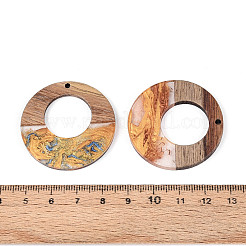 Opaque Resin & Walnut Wood Pendants&nbsp;RESI-T060-51M