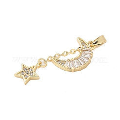 Brass Micro Pave Cubic Zirconia Pendants&nbsp;KK-S507-05G