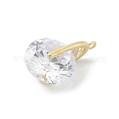 Rotatable Brass Micro Pave Cubic Zirconia Pendants&nbsp;KK-E791-18G