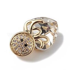 Real 18K Gold Plated Rack Plating Brass Micro Pave Cubic Zirconia Pendants&nbsp;KK-C015-25G-08