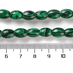 合成マラカイトビーズ連売り  ライス  9x6mm  穴：1mm  約44個/連  15.94インチ（40.5cm）&nbsp;G-I369-B19-01