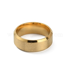 201ステンレススチールプレーンバンドリング男性用女性用  マットゴールドカラー  usサイズ9 3/4(19.5mm)&nbsp;RJEW-WH0010-06E-MG