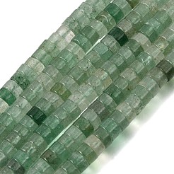 天然の緑のイチゴクォーツビーズ連売り  ヒシビーズ  フラットラウンド/ディスク  6x3~3.5mm  穴：0.8mm  約54~55個/連  7.38''~7.54''（18.75~19.15センチメートル）&nbsp;GG-CBA8682-B01