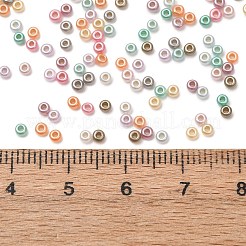 銀色の裏地付きガラスシードビーズ 10g  DIYジュエリー作成用の小さなクラフトビーズ  ラウンド  ミックスカラー  12/0  2~2.5x1.5mm  穴：0.8mm&nbsp;SEED-L013-01B