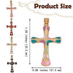 5Pcs 5 Colors Brass Enamel Pendants&nbsp;KK-SZ0004-07