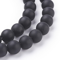 Synthetic Black Stone Beads Strands&nbsp;X-G508-2