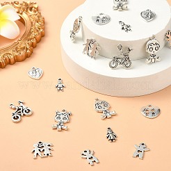 100Pcs 10 Styles Tibetan Style Alloy Pendants&nbsp;FIND-CJ0002-30