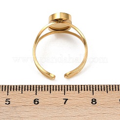 本物の18Kゴールドメッキ304ステンレススチールカフリング部品  ブランクベゼルカップリングセッティング  イオンプレーティング（ip）  オーバル  トレイ：14x7mm  内径: 調節可能&nbsp;X-STAS-A191-12C-G