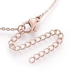 304 Stainless Steel Initial Pendant Necklaces&nbsp;NJEW-G321-04RG-A