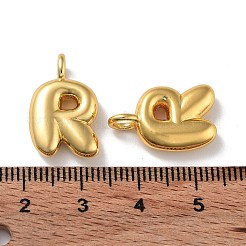 真鍮チャーム  カドミウムフリー＆ニッケルフリー＆鉛フリー  ゴールドカラー  文字r  18.5~20x6~19x4.5~5.5mm  穴：3.2~3.4mm&nbsp;KK-A199-01G-R