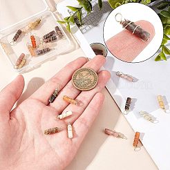 24Pcs 3 Styles Natural Topaz Jade & Plum Blossom Jasper & Jade Pendants&nbsp;FIND-FG0001-61