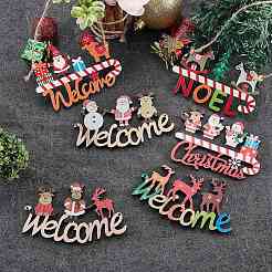 8Pcs 8 Style Christmas Decorative Wooden Door Sign&nbsp;FIND-SZ0005-74