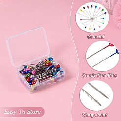 2箱2種類の鉄ピン  プラスチックボールヘッドと収納ボックス付き  ミックスカラー  40~54x4.2~5mm  1箱/色&nbsp;FIND-TA0004-81
