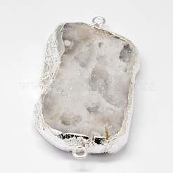 Electroplated Natural & Dyed Druzy Agate Links connectors&nbsp;G-N0168-009