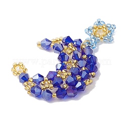 Imitation Austrian Crystal 5301 Glass & TOHO Round Seed Beaded Pendant&nbsp;PALLOY-MZ00179