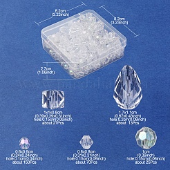 透明なアクリルビーズ  多面カット  混合図形  透明  6~17x6~11x6~11mm  穴：1~2mm  285個/箱&nbsp;TACR-FS0001-42