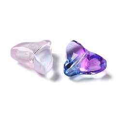 クリアガラスビーズ  クジラの尾  ミックスカラー  12x15x7.5mm  穴：1mm&nbsp;GLAA-H025-02