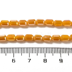 電気メッキガラスビーズセット  多面カット  ABカラー  コラム  ダークオレンジ  4x5~6mm  穴：1mm  約80個/連  40~48cm&nbsp;EGLA-D031-01M