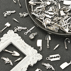 100Pcs 10 Style Tibetan Style Mystery Killer Theme Alloy Pendants&nbsp;TIBEP-CJ0001-88