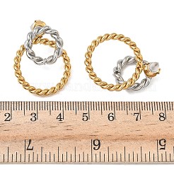 304 Stainless Steel Twised Ring Stud Earrings&nbsp;EJEW-K268-57G