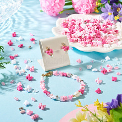 混合スタイルのアクリルビーズ  ピーナッツと蝶結びと蝶  ピンク  6.5~7.5x4~10x3~5.5mm  穴：1.2~1.6mm&nbsp;SACR-TA0001-81B