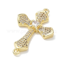 Easter Religion Brass Micro Pave Cubic Zirconia Connector Charms&nbsp;KK-T085-18G-G