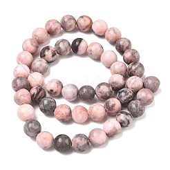 Natural Pink Zebra Jasper Beads Strands&nbsp;G-I199-26-8mm